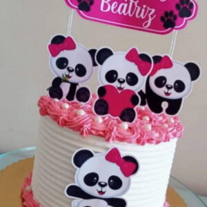 Arquivo de Corte Topo de Bolo Panda Menina