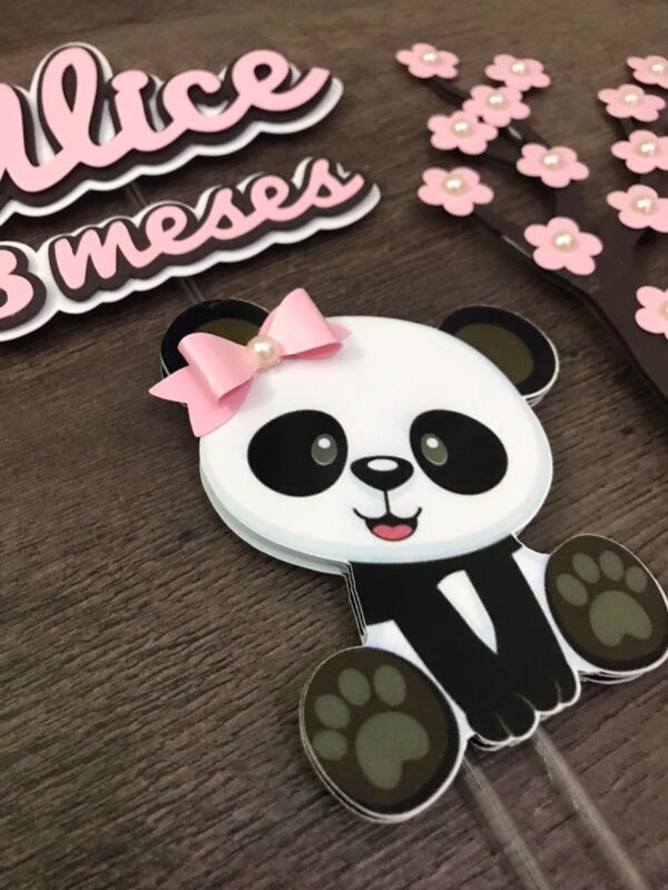 Arquivo de corte Topo de bolo Panda Rosa + BRINDES - Image 3
