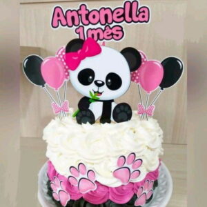 Arquivo de Corte Topo de Bolo Panda Rosa Studio