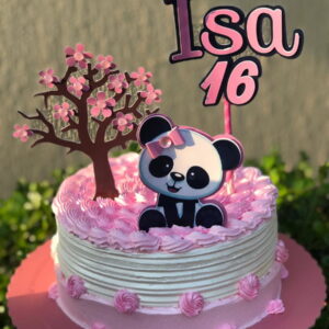 Arquivo de corte topo de bolo panda rosa