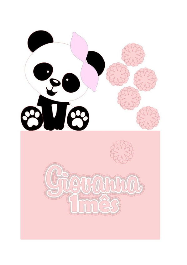 ARQUIVO DE CORTE TOPO DE BOLO PANDA ROSA