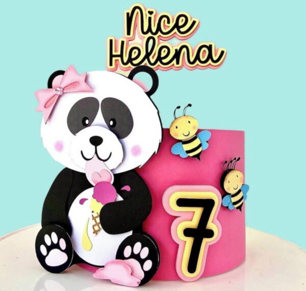Arquivo de Corte Topo de Bolo Pandas em Camadas 1457