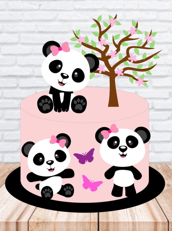 Arquivo De Corte Topo De Bolo Pandas Em Camadas 463