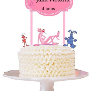 Arquivo de corte Topo de Bolo Pantera cor de rosa