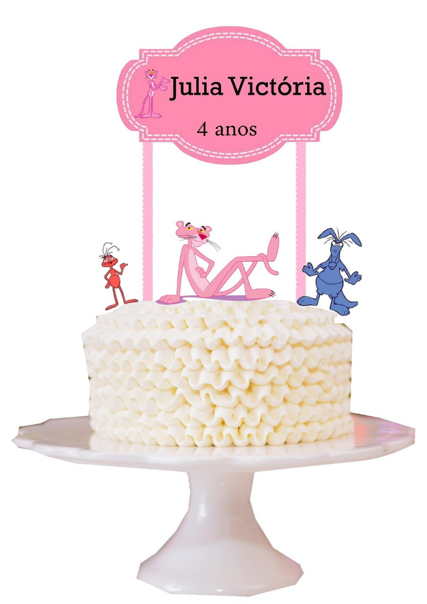 Arquivo de corte Topo de Bolo Pantera cor de rosa