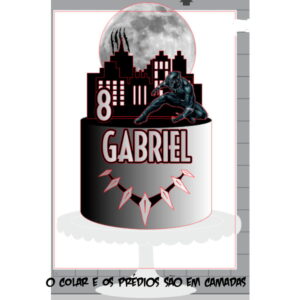 Arquivo de Corte Topo de Bolo Pantera Negra + BRINDE