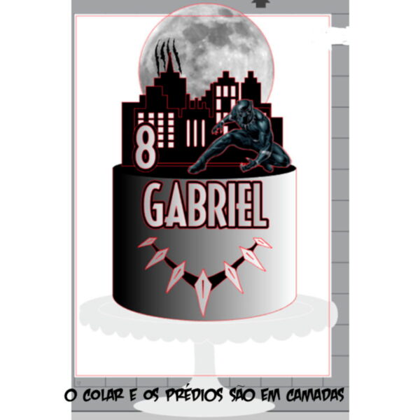 Arquivo de Corte Topo de Bolo Pantera Negra + BRINDE