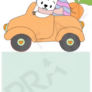Arquivo de Corte Topo de Bolo Pascoa Coelho Carro Coelho