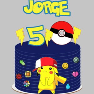Arquivo de Corte Topo de Bolo Pikachu com Insígnias