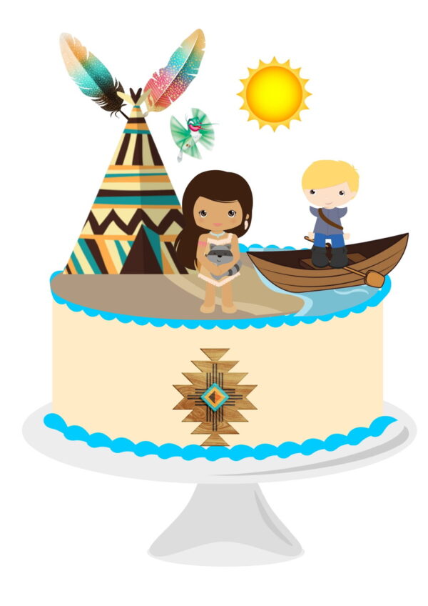10 Arquivos Por R$ 10,00 Topo de Bolo Pocahontas Cute
