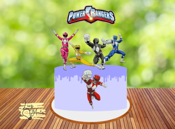 Arquivo de Corte Topo de Bolo Power Rangers 02 -Studio e PDF - Image 2