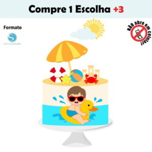 Arquivo de Corte Topo de Bolo Praia Menino
