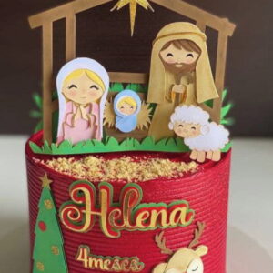 Arquivo de Corte Topo de Bolo Presépio de Natal