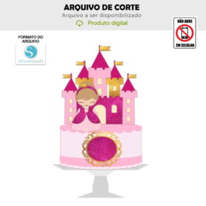 Arquivo de Corte Topo de Bolo Princesa