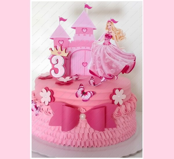 Arquivo de Corte: Topo de Bolo Princesa Barbie