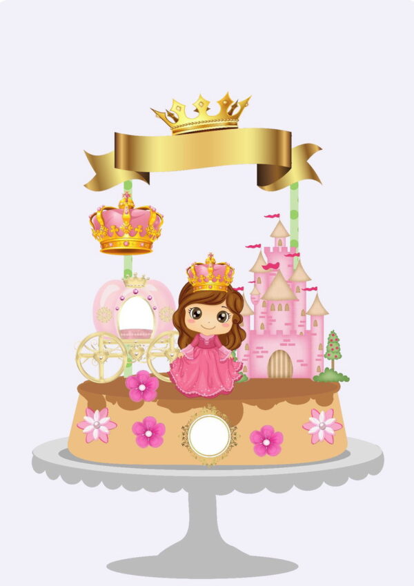 ARQUIVO DE CORTE TOPO DE BOLO PRINCESA COMPRE 1 LEVE 5