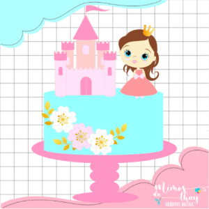 Arquivo de Corte Topo de Bolo Princesa Cute 005