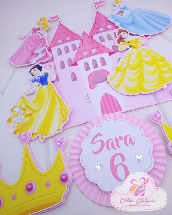 Arquivo de corte topo de bolo Princesa Disney