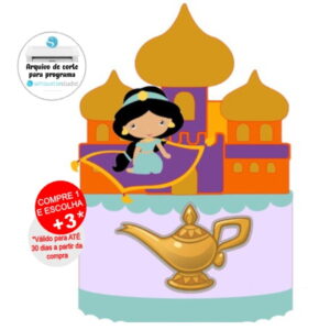 Arquivo de Corte Topo de Bolo Princesa Jasmine