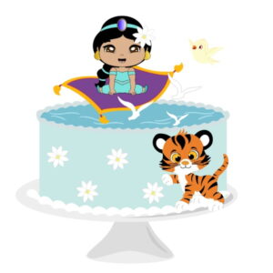 Arquivo de Corte Topo de Bolo Princesa Jasmine Cute