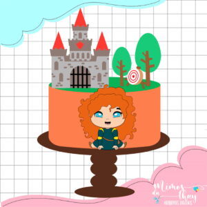Arquivo de Corte Topo de Bolo Princesa Merida Valente 001
