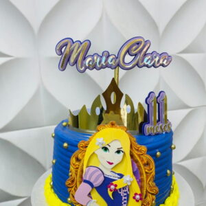 Arquivo de Corte Topo de Bolo Princesa Rapunzel com Coroa