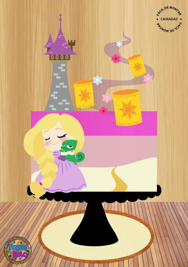 Arquivo de Corte Topo de Bolo Princesa Rapunzel