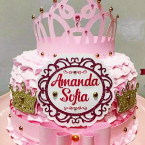 Arquivo de Corte Topo de Bolo Princesa Realeza Coroa -027
