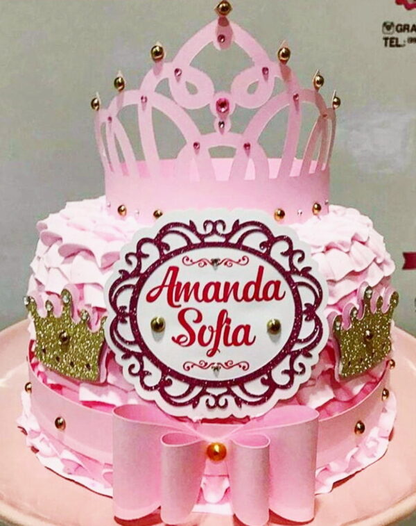 Arquivo de Corte Topo de Bolo Princesa Realeza Coroa -027