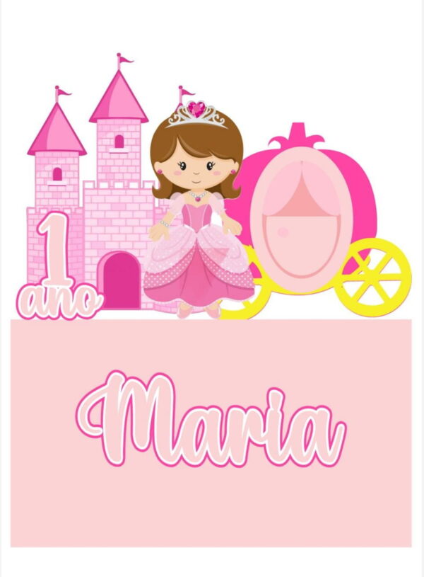 Arquivo de Corte Topo de Bolo Princesa Rosa 01