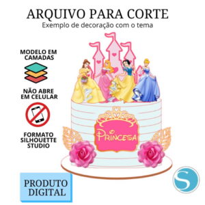 Arquivo de Corte Topo de Bolo - Princesa