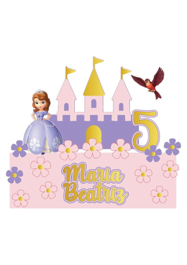 Arquivo de Corte Topo de Bolo Princesa Sofia 001