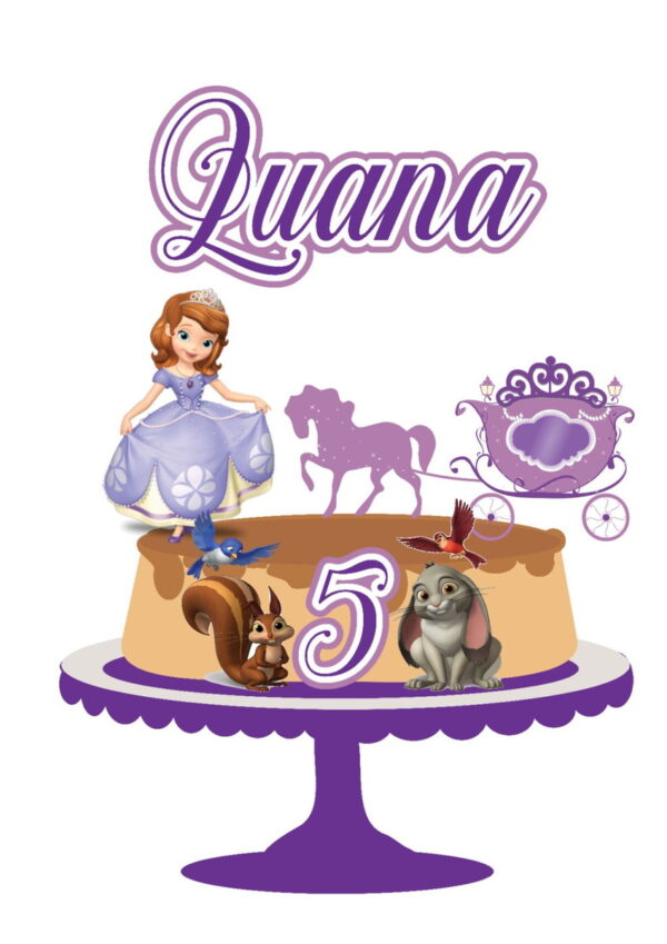 Arquivo de Corte Topo de Bolo Princesa Sofia 01