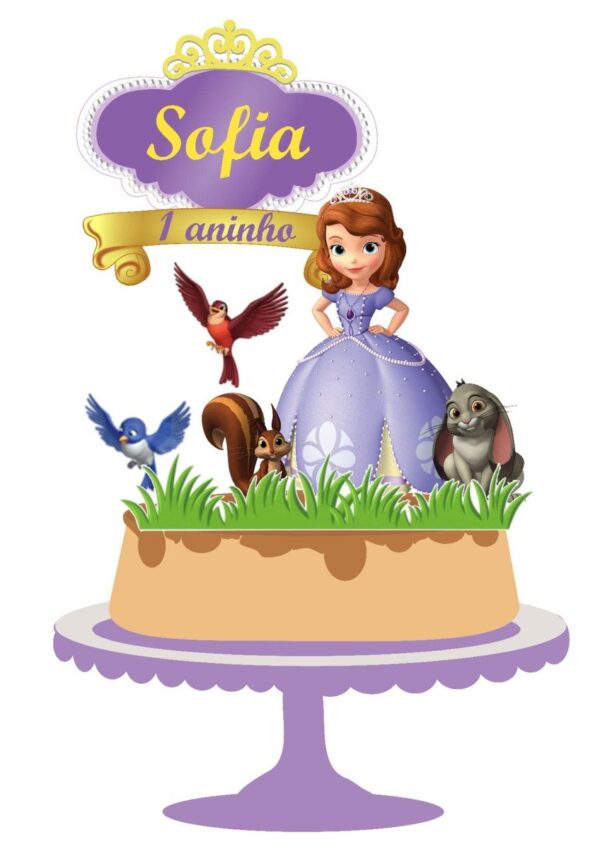 Arquivo de Corte Topo de Bolo Princesa Sofia 02