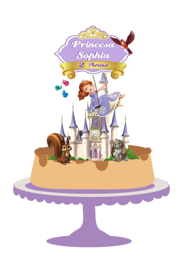 Arquivo de Corte Topo de Bolo Princesa Sofia 03