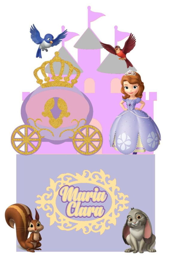 ARQUIVO DE CORTE TOPO DE BOLO PRINCESA Sofia
