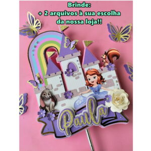 Arquivo de Corte Topo de Bolo Princesa Sofia