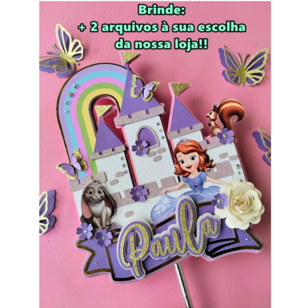 Arquivo de Corte Topo de Bolo Princesa Sofia
