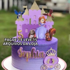Arquivo de Corte - Topo de Bolo Princesa Sofia