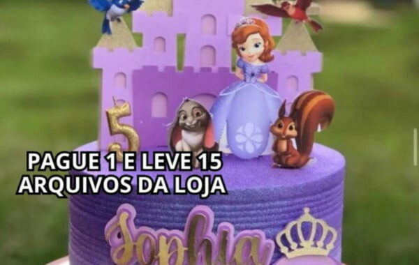 Arquivo de Corte - Topo de Bolo Princesa Sofia