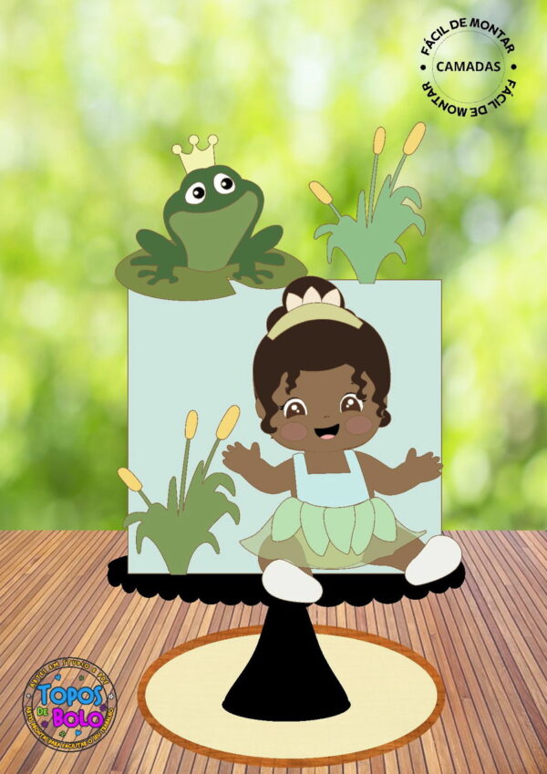 Arquivo de Corte Topo de Bolo Princesa Tiana Baby