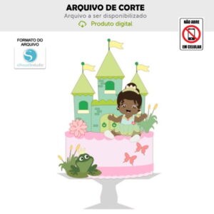 Arquivo de Corte Topo de Bolo Princesa Tiana Bebê