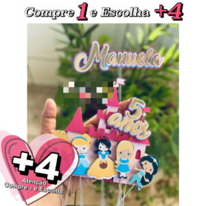 Arquivo de Corte Topo de Bolo Princesas 002 - Studio
