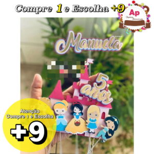 Arquivo de Corte Topo de Bolo Princesas 002 - Studio