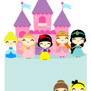 Arquivo de corte Topo de Bolo Princesas 01