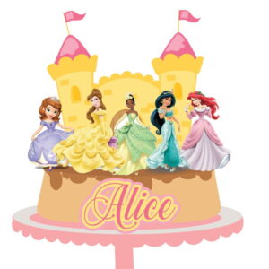 Arquivo de Corte Topo de Bolo Princesas 02