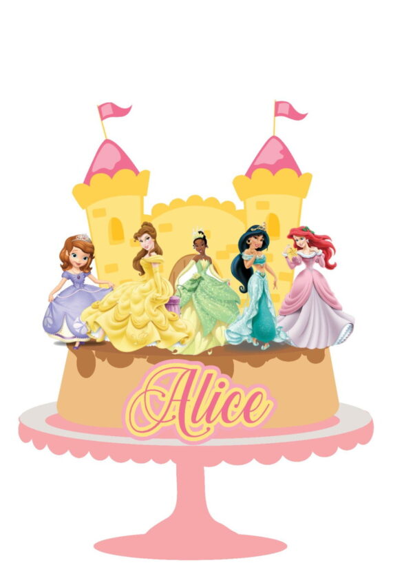 Arquivo de Corte Topo de Bolo Princesas 02