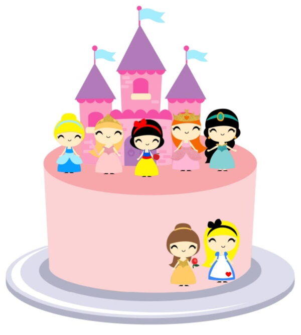 Arquivo de Corte Topo de Bolo Princesas #37#