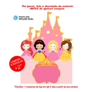 Arquivo de Corte Topo de Bolo Princesas