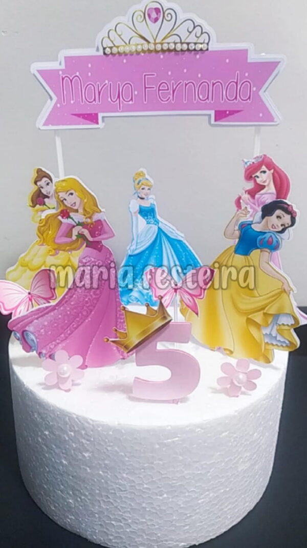 Arquivo de Corte Topo de Bolo Princesas